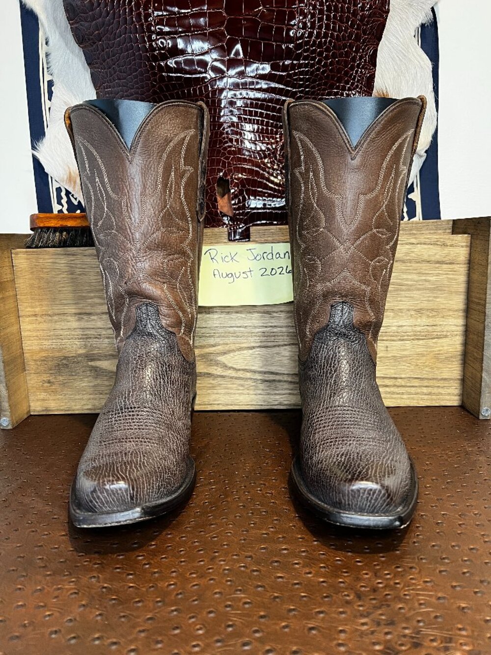 Lucchese Bootmaker "Carl" Sharkskin Boots in Men's size 11D